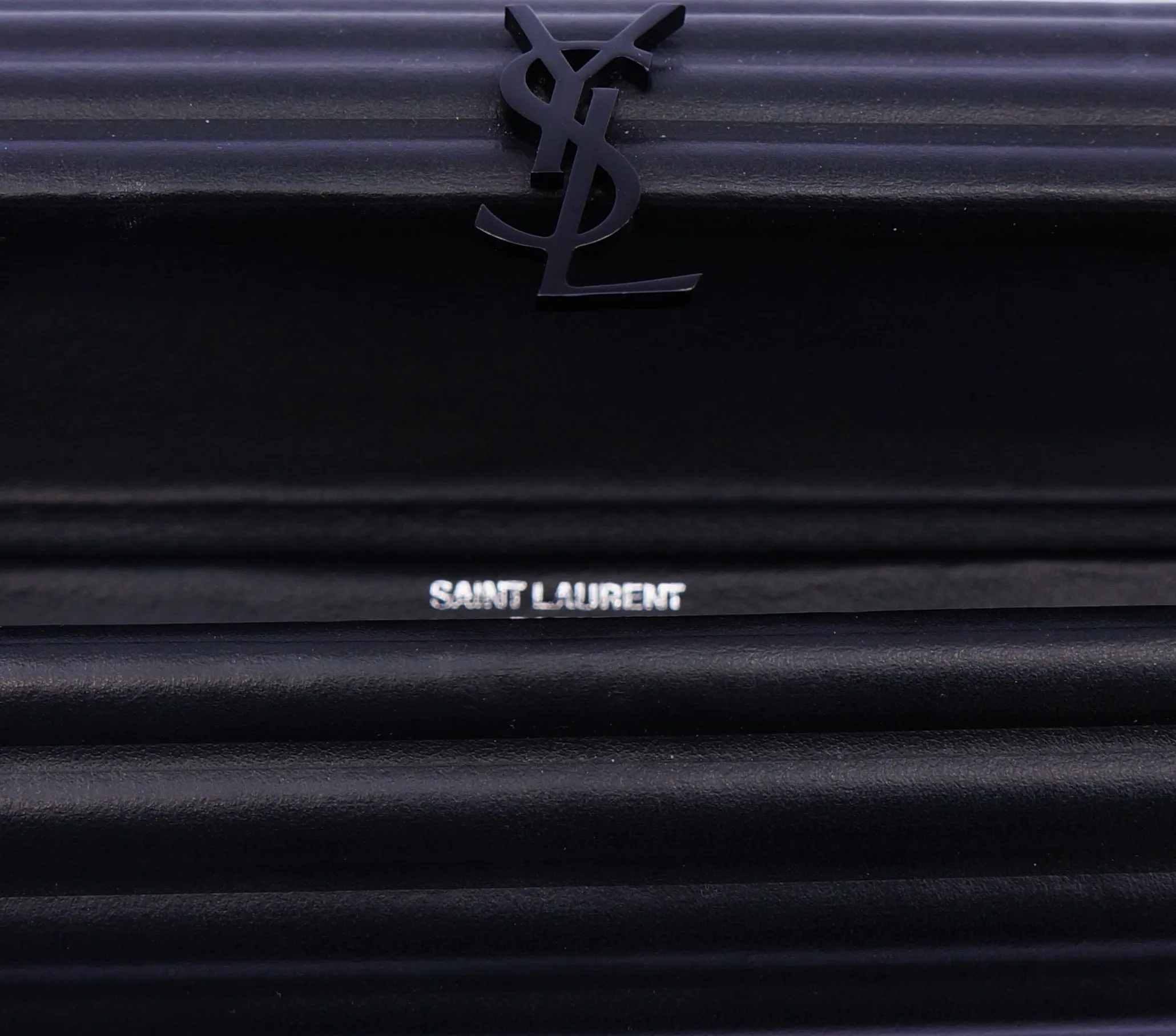 2018 YSL SAINT LAURENT BLACK CALFSKIN OPIUM CLUTCH