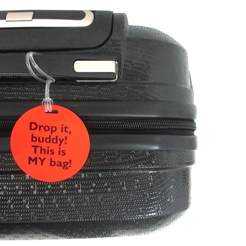 4 PC Funny Luggage Tags Set Travel ID Identification Labels Baggage Bag Suitcase