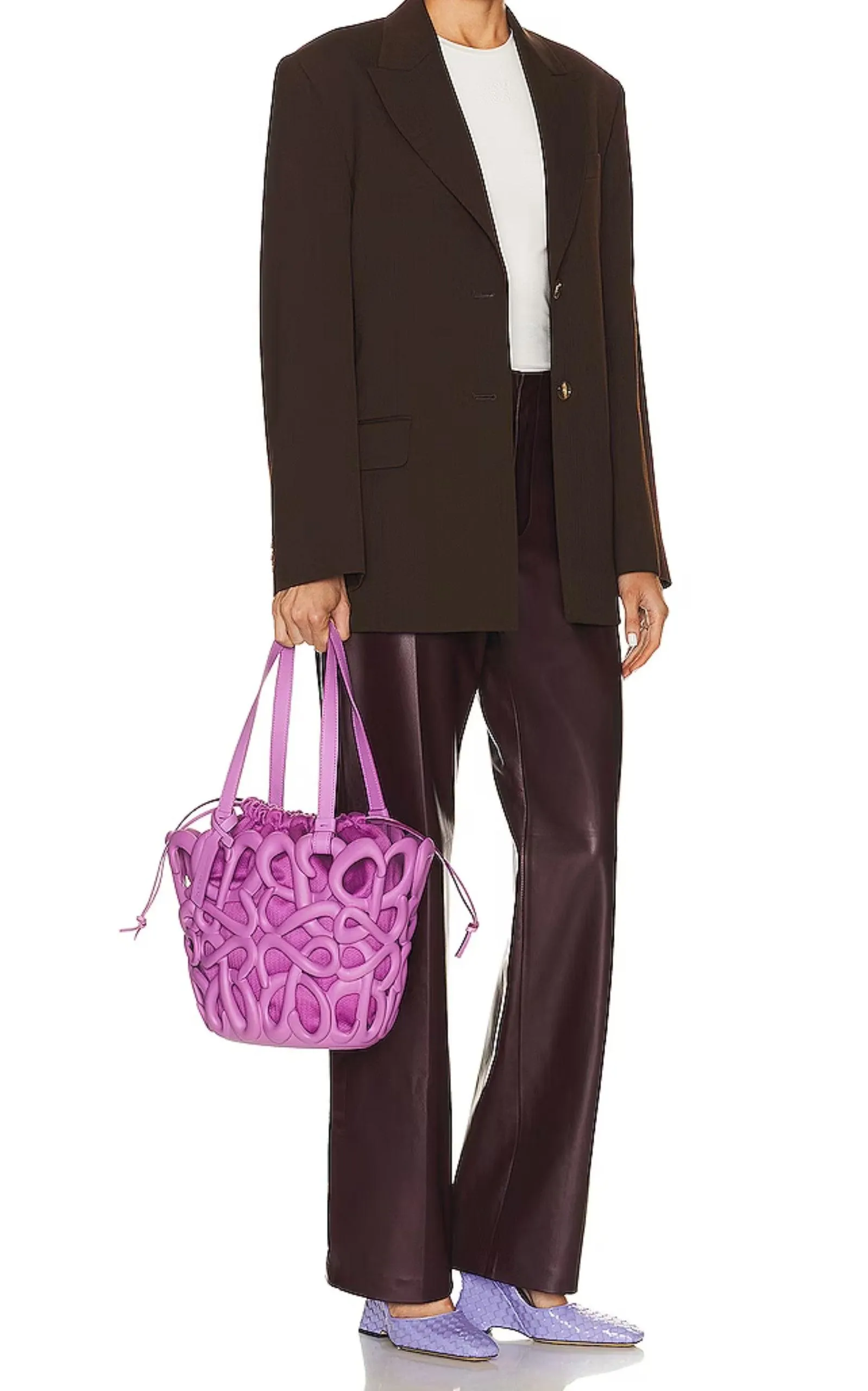 Anagram Inflated Basket Bag in Purple