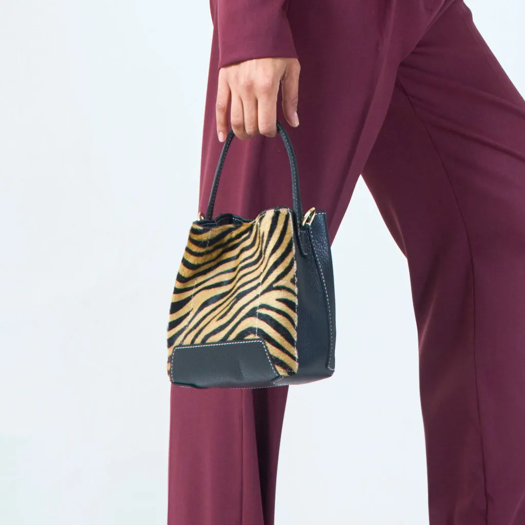 Animal print mini bucket bags wholesale