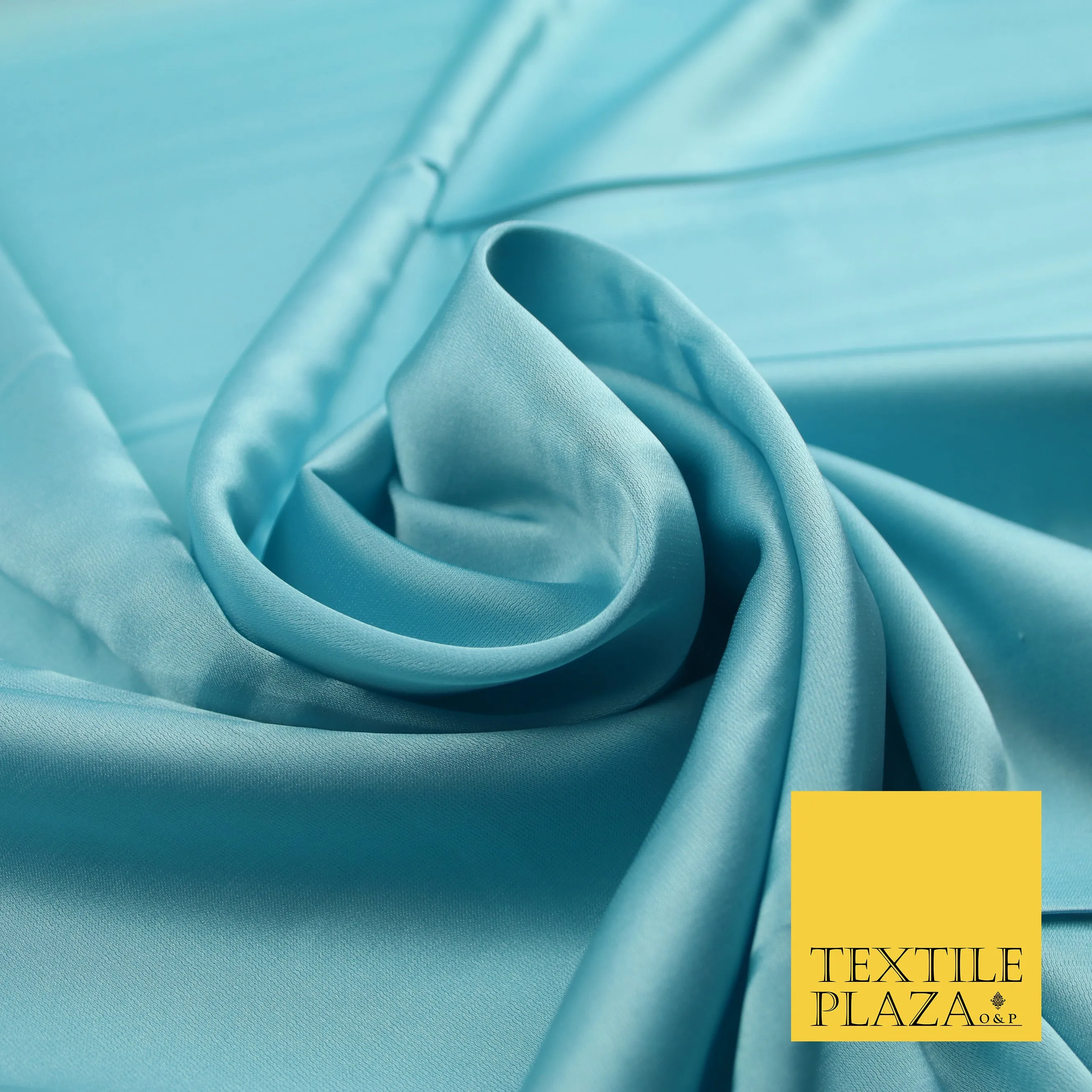 Aqua Blue Fine Silky Smooth Liquid Sateen Satin Dress Fabric Drape Lining Material 7886