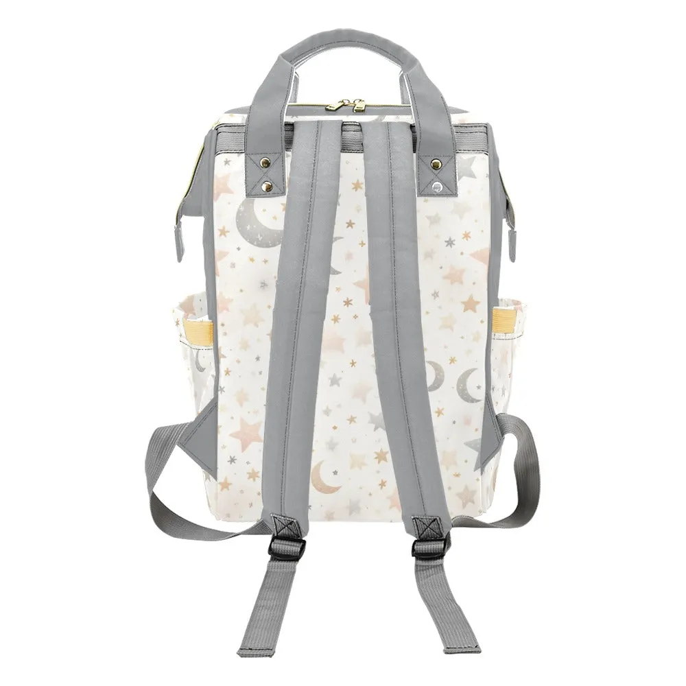 Baby Boy Blonde With Teddy Bear Moons and Stars Diaper Backpack Waterproof Backpack
