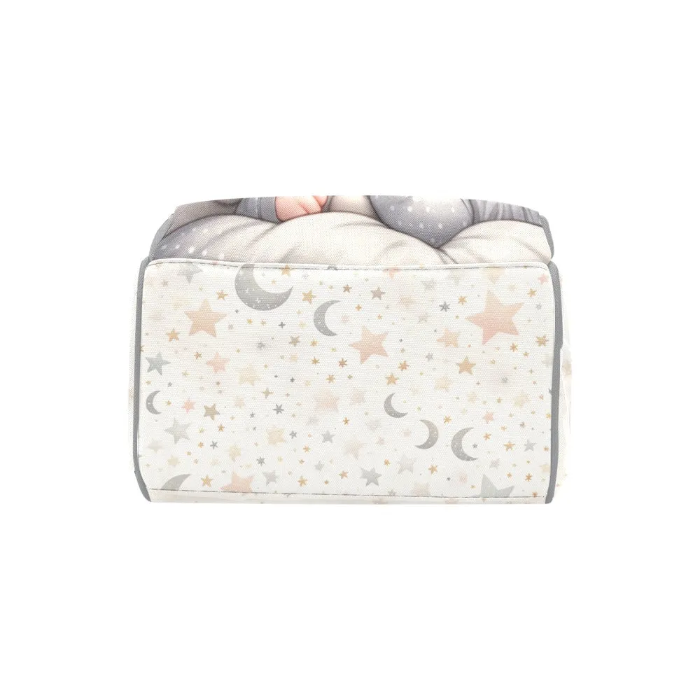 Baby Boy Blonde With Teddy Bear Moons and Stars Diaper Backpack Waterproof Backpack