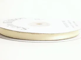 Baby Maize with Gold Edge Satin Ribbon Lurex Edge - ( W: 1/8 Inch | L: 100 Yards )