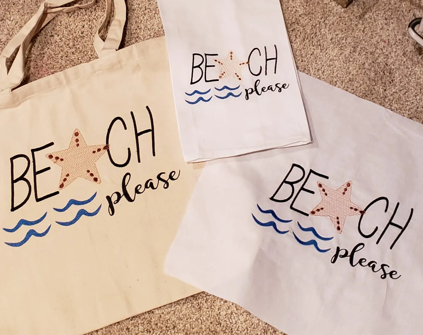 Beach Please with Starfish Saying