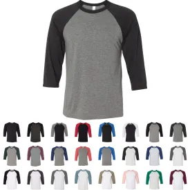 Bella   Canvas 3200 - Unisex Three-Quarter Sleeve Baseball Tee, T-Shirt