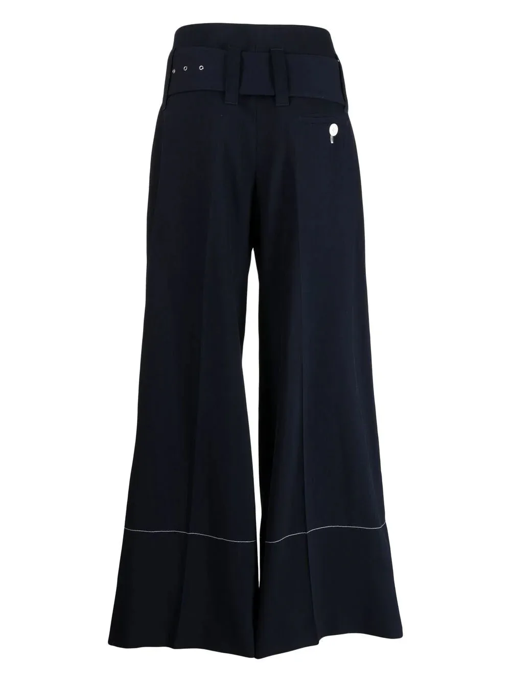 Belted Wide-Leg Wool Trousers