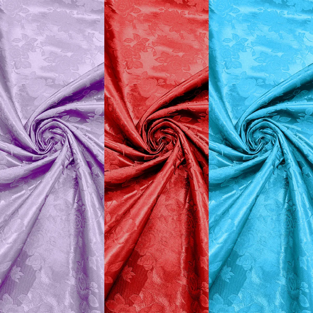 BIG ROSES JACQUARD SATIN (by the yard)