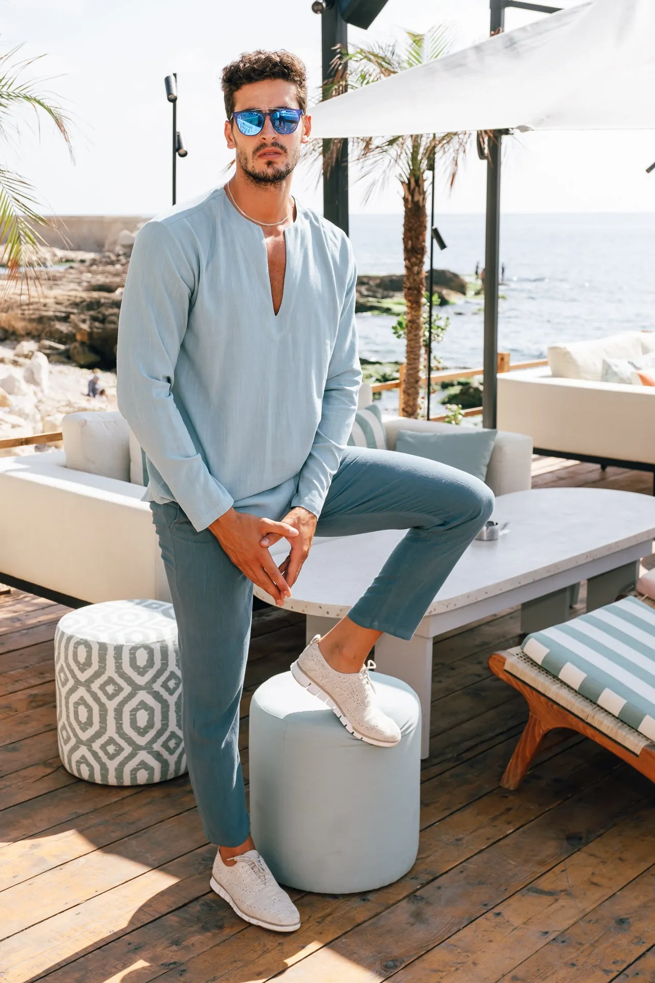 BLUE PETROL PANTS