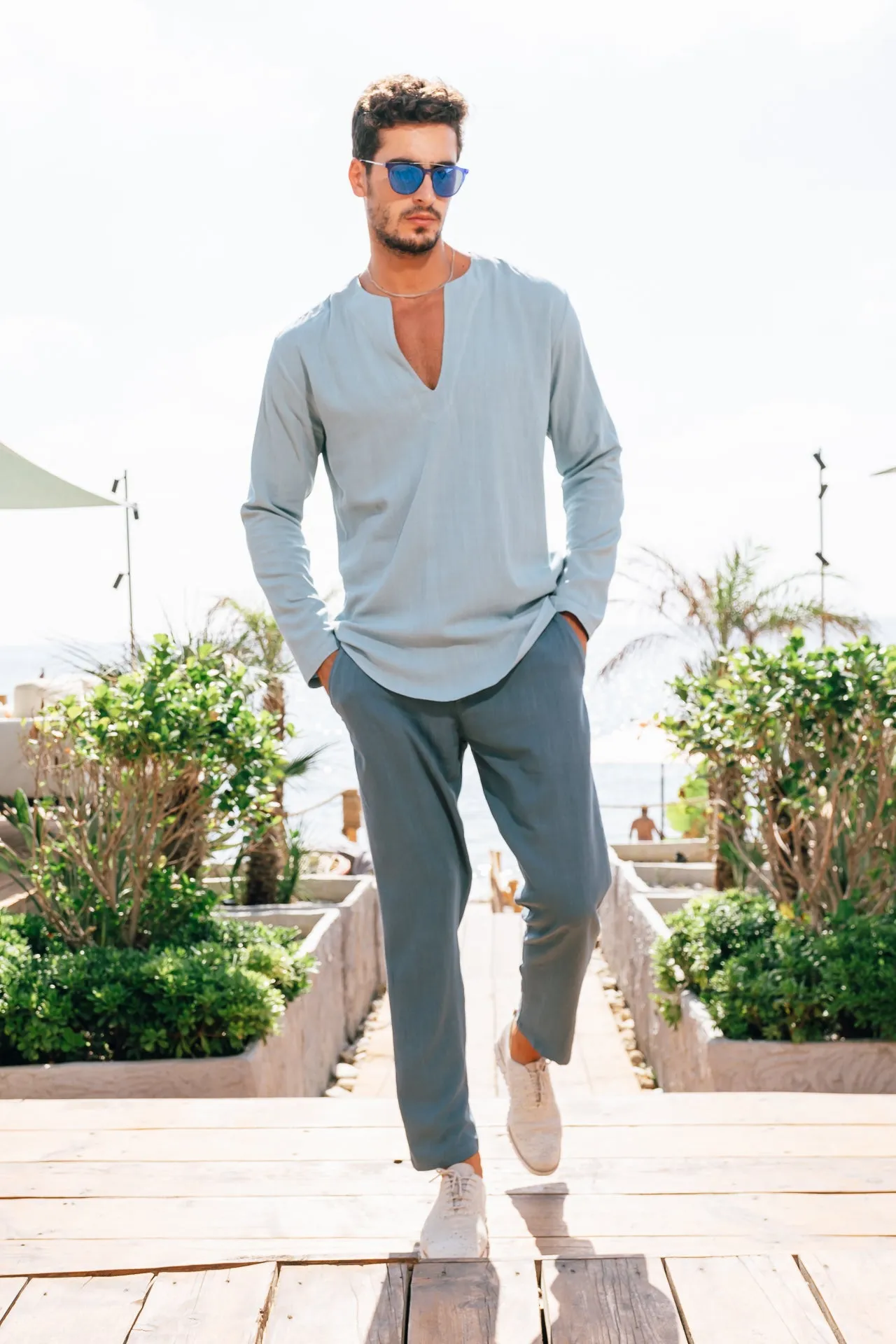 BLUE PETROL PANTS
