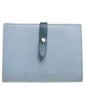 Blue/Green Leather Multifunction Strap Wallet