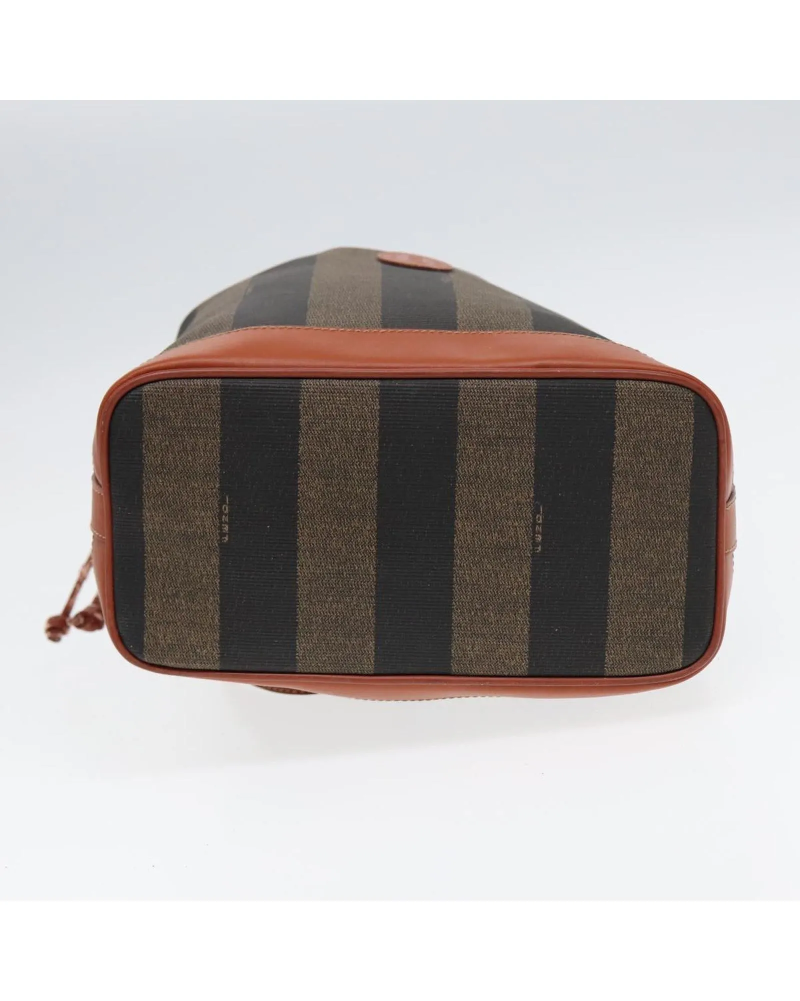 Canvas Shoulder Bag with PVC Leather Trim