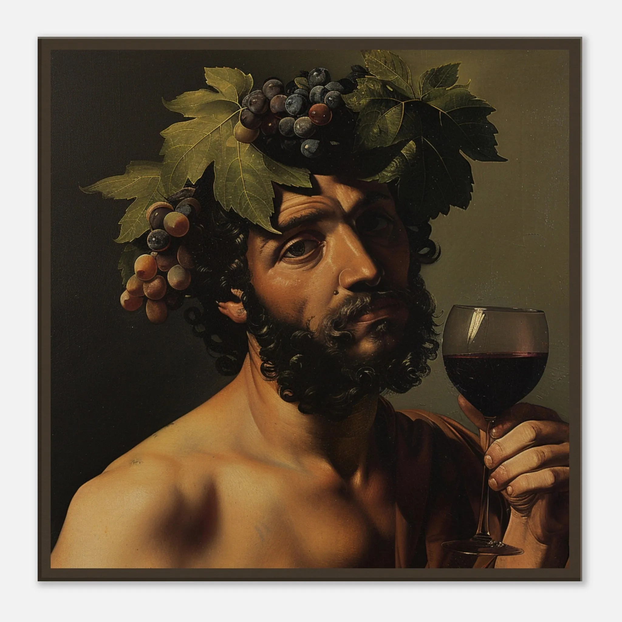 Caravaggio Style Bacchus Art - Wine Canvas