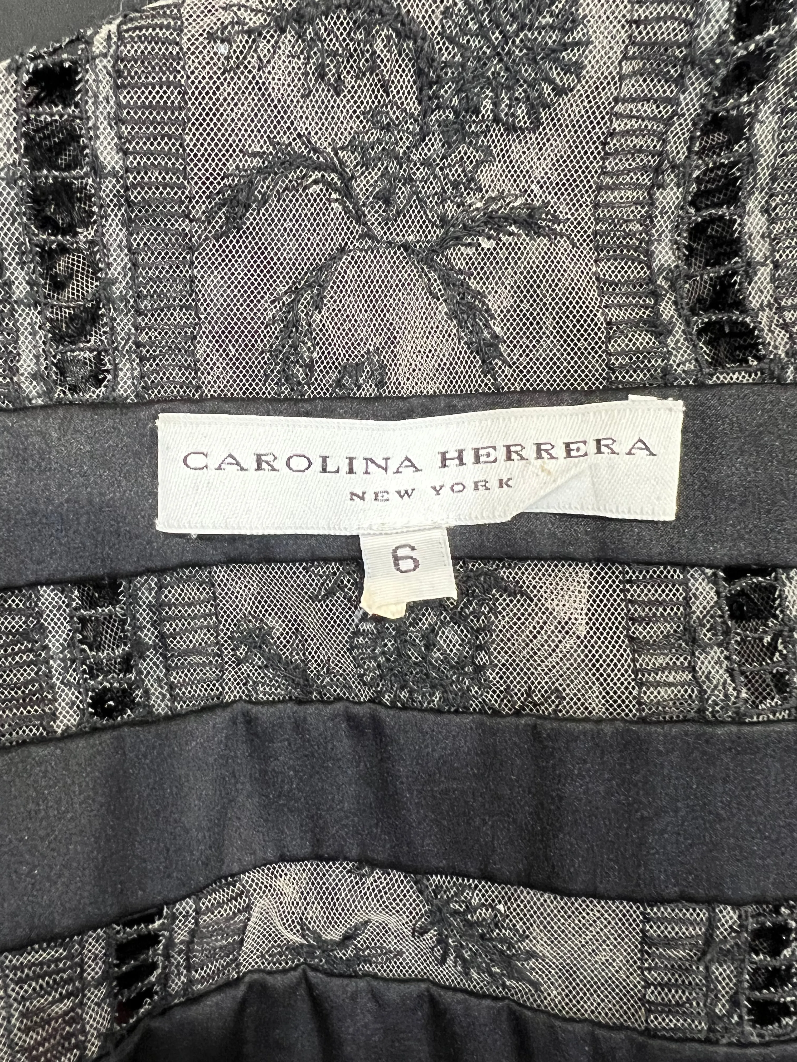Caroline Herrera 2000s Black Gown with Sheer Beaded Back