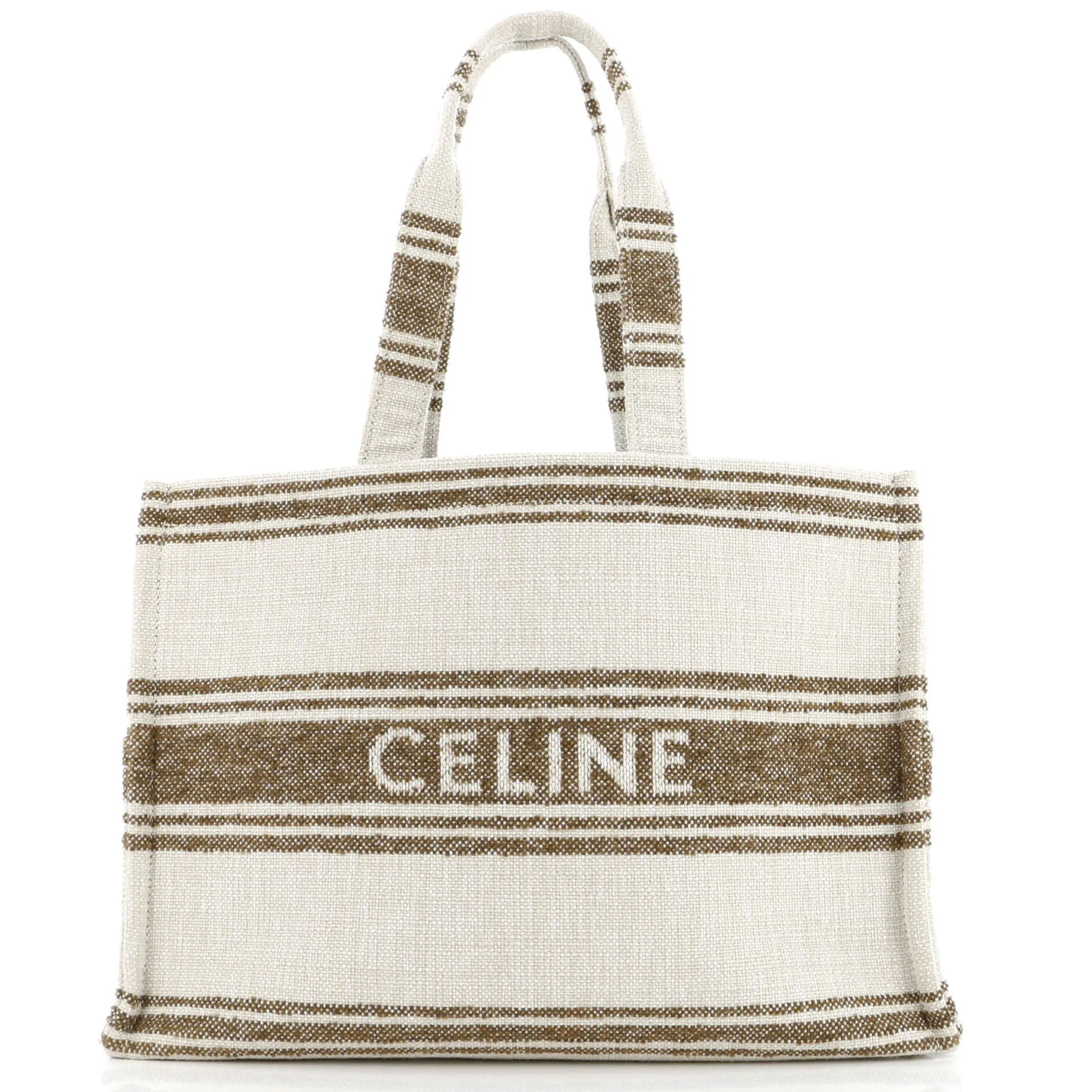 CELINE Cabas Thais Tote Striped Jacquard Textile Large