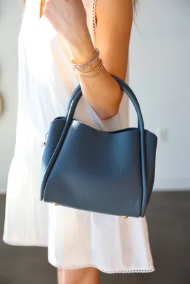 Clara Satchel/Crossbody Bag - Navy