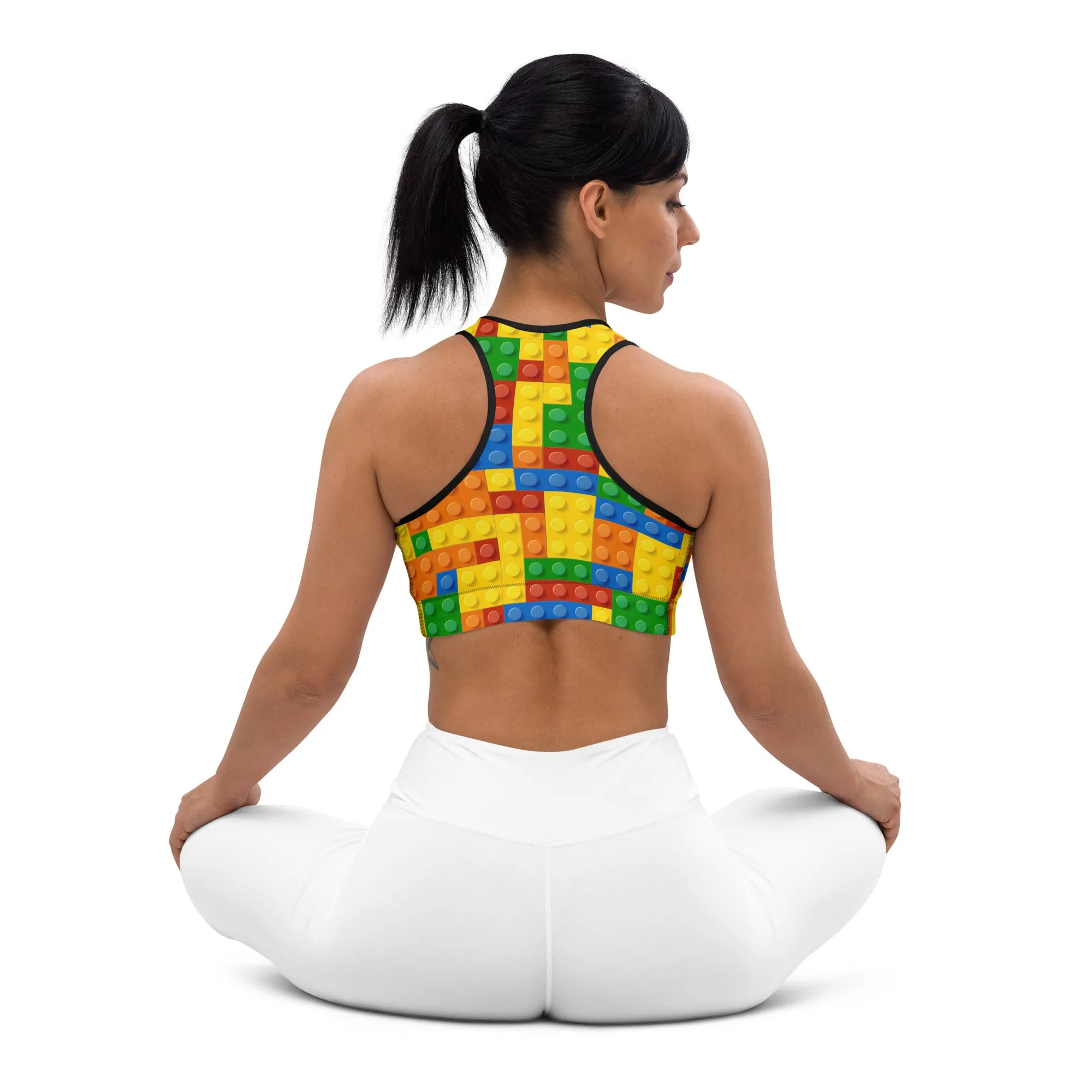 Colorful Blocks Sports Bra