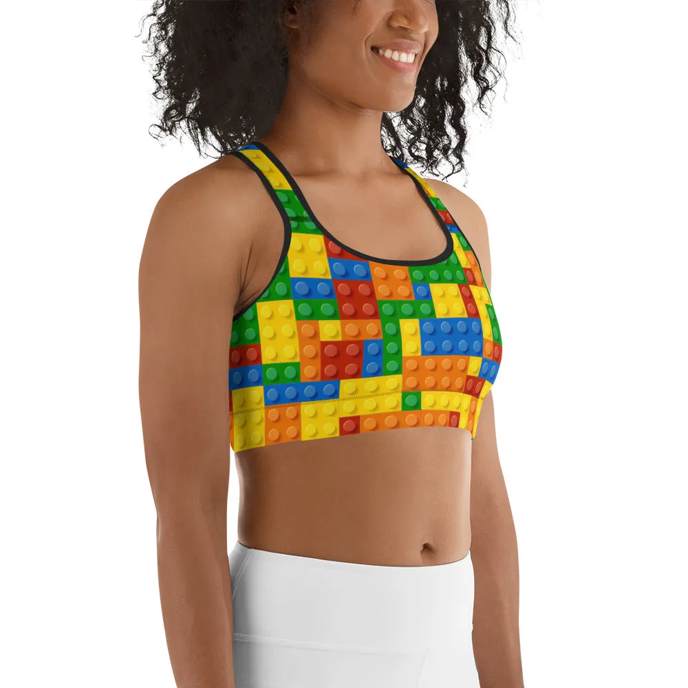 Colorful Blocks Sports Bra