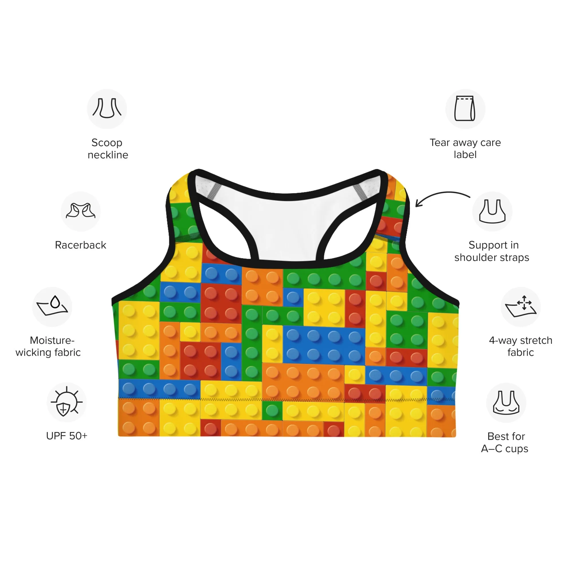 Colorful Blocks Sports Bra