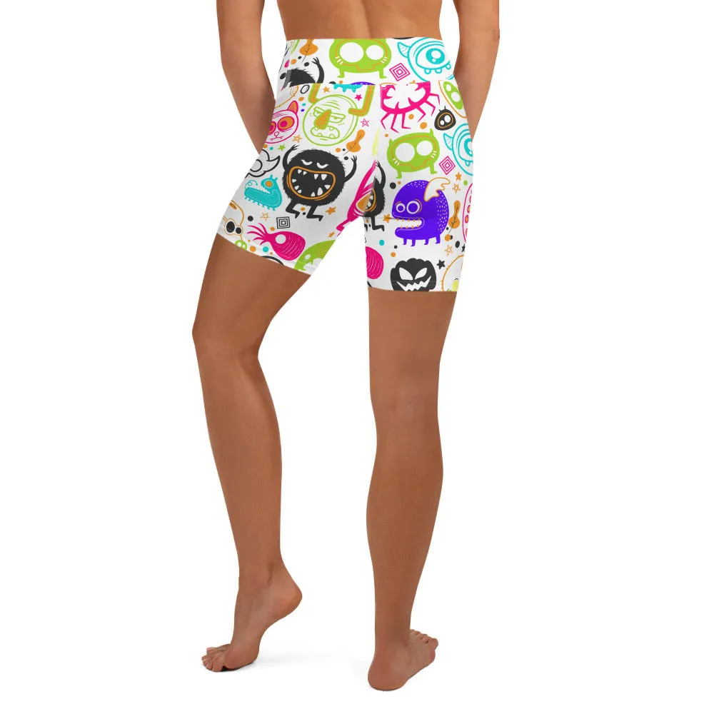 Colorful Doodles Yoga Shorts