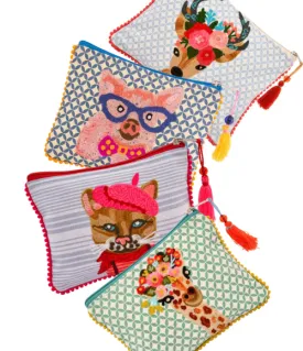 Colorful Embroidered Pouches
