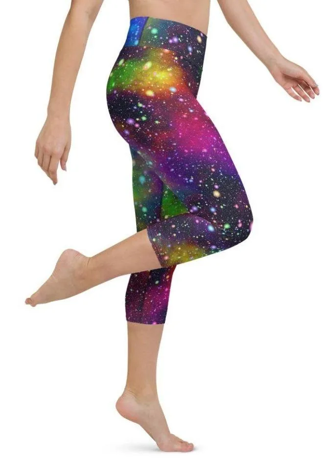 Colorful Universe Yoga Capris