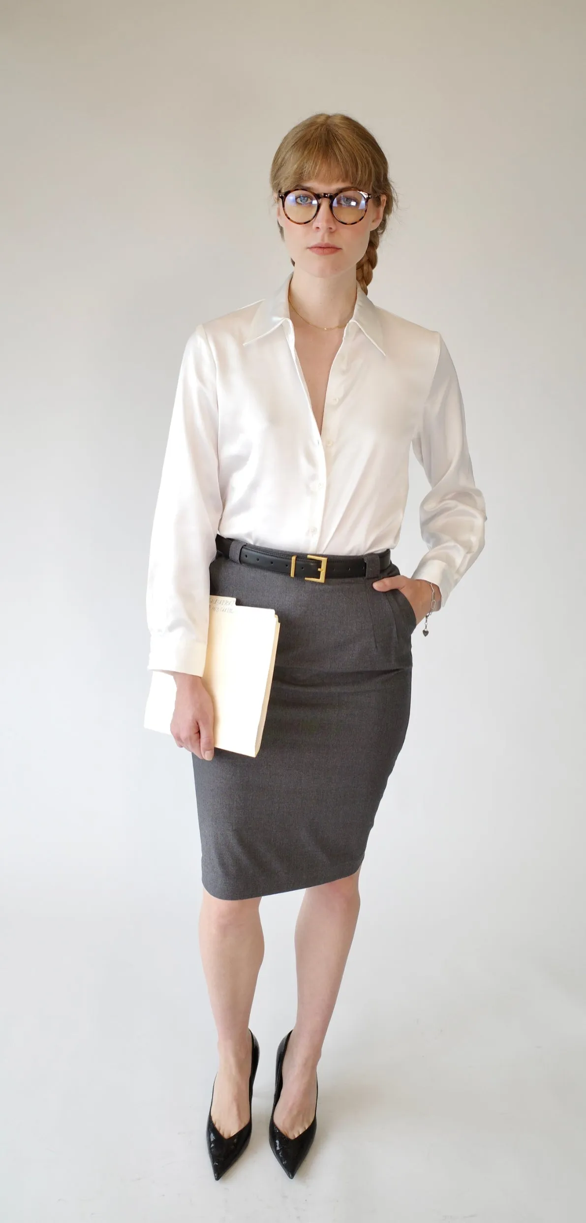 Cream Satin Blouse