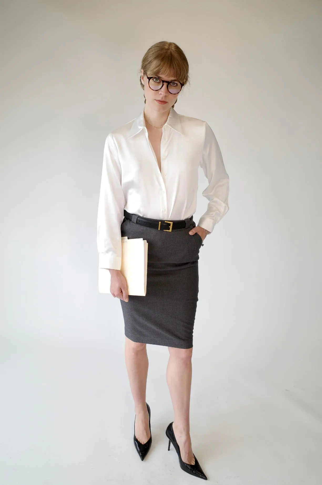 Cream Satin Blouse