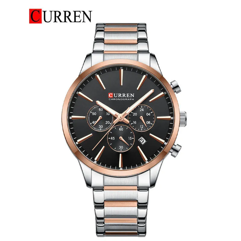 CURREN Original Brand Stainless Steel Band Wrist Watch For Men With Brand (Box & Bag)-8435