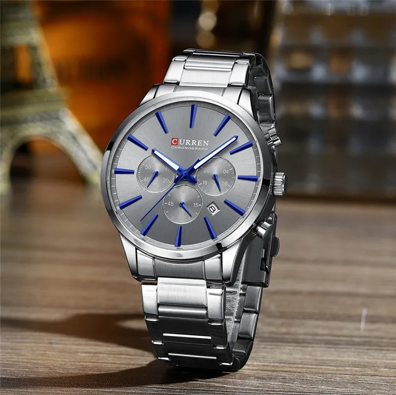 CURREN Original Brand Stainless Steel Band Wrist Watch For Men With Brand (Box & Bag)-8435
