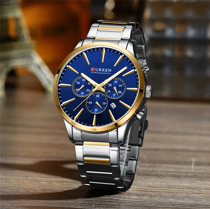 CURREN Original Brand Stainless Steel Band Wrist Watch For Men With Brand (Box & Bag)-8435