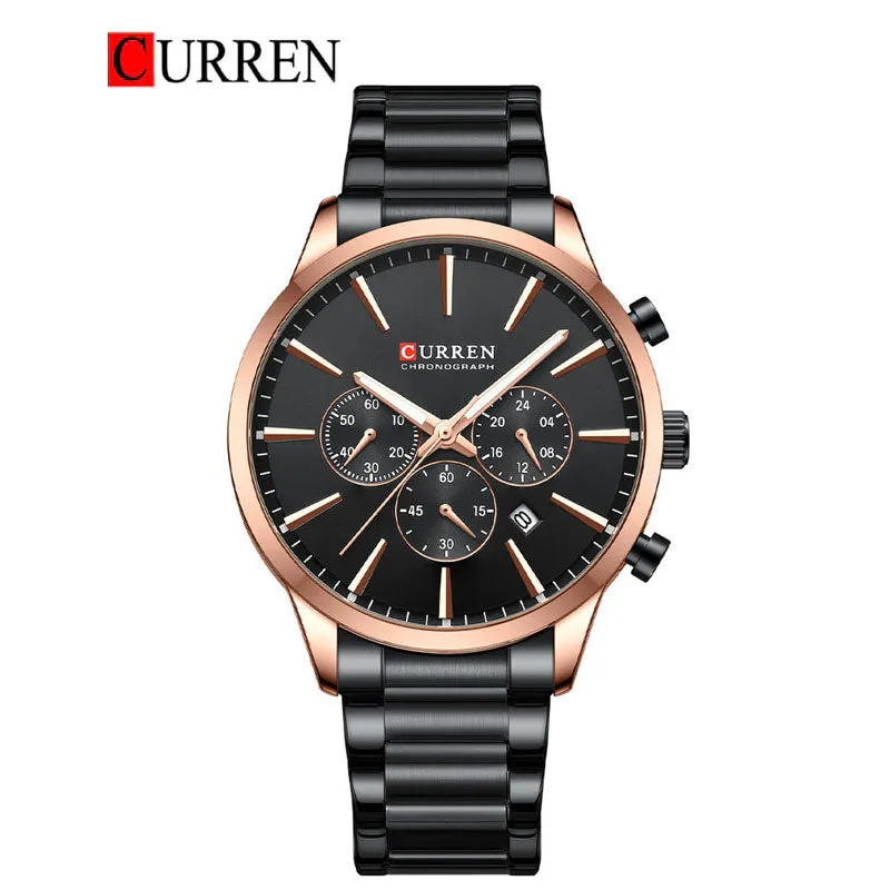 CURREN Original Brand Stainless Steel Band Wrist Watch For Men With Brand (Box & Bag)-8435