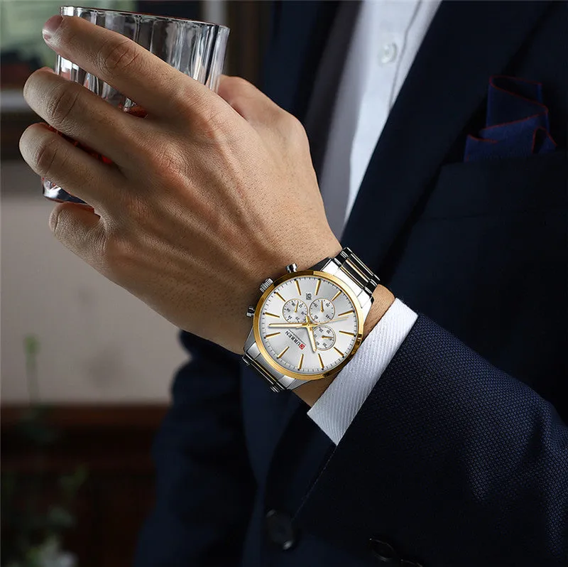CURREN Original Brand Stainless Steel Band Wrist Watch For Men With Brand (Box & Bag)-8435