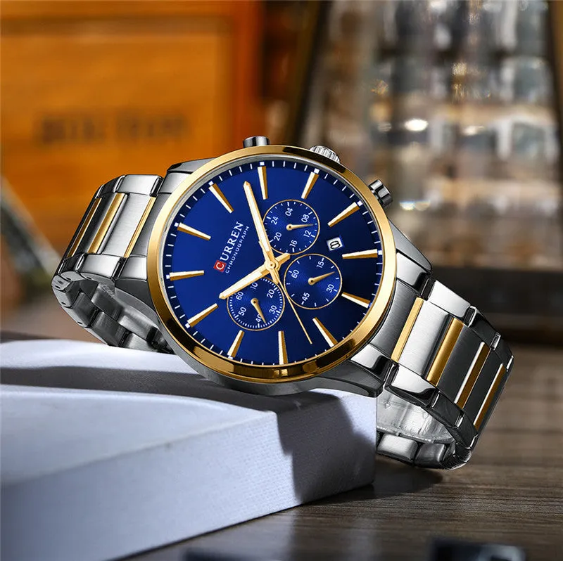 CURREN Original Brand Stainless Steel Band Wrist Watch For Men With Brand (Box & Bag)-8435