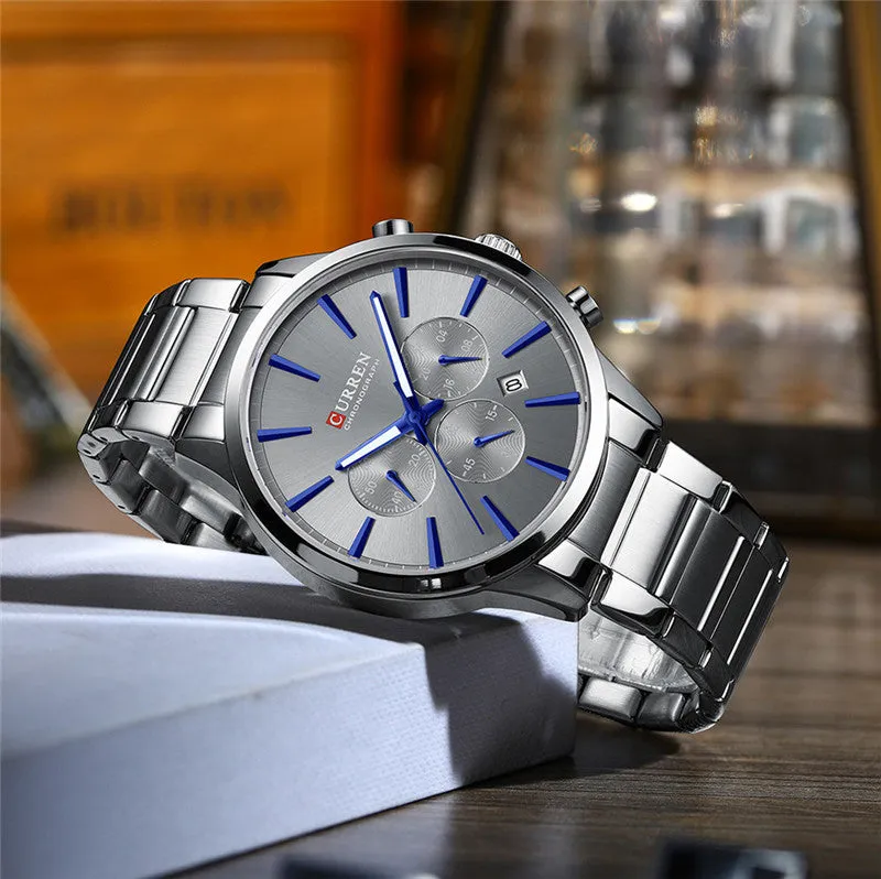 CURREN Original Brand Stainless Steel Band Wrist Watch For Men With Brand (Box & Bag)-8435