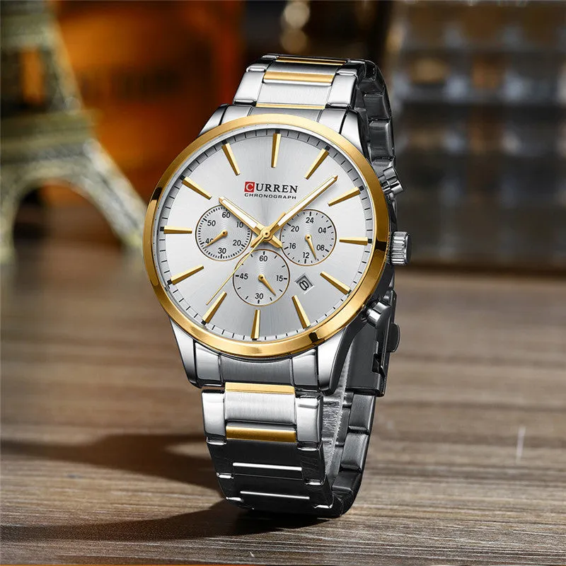 CURREN Original Brand Stainless Steel Band Wrist Watch For Men With Brand (Box & Bag)-8435