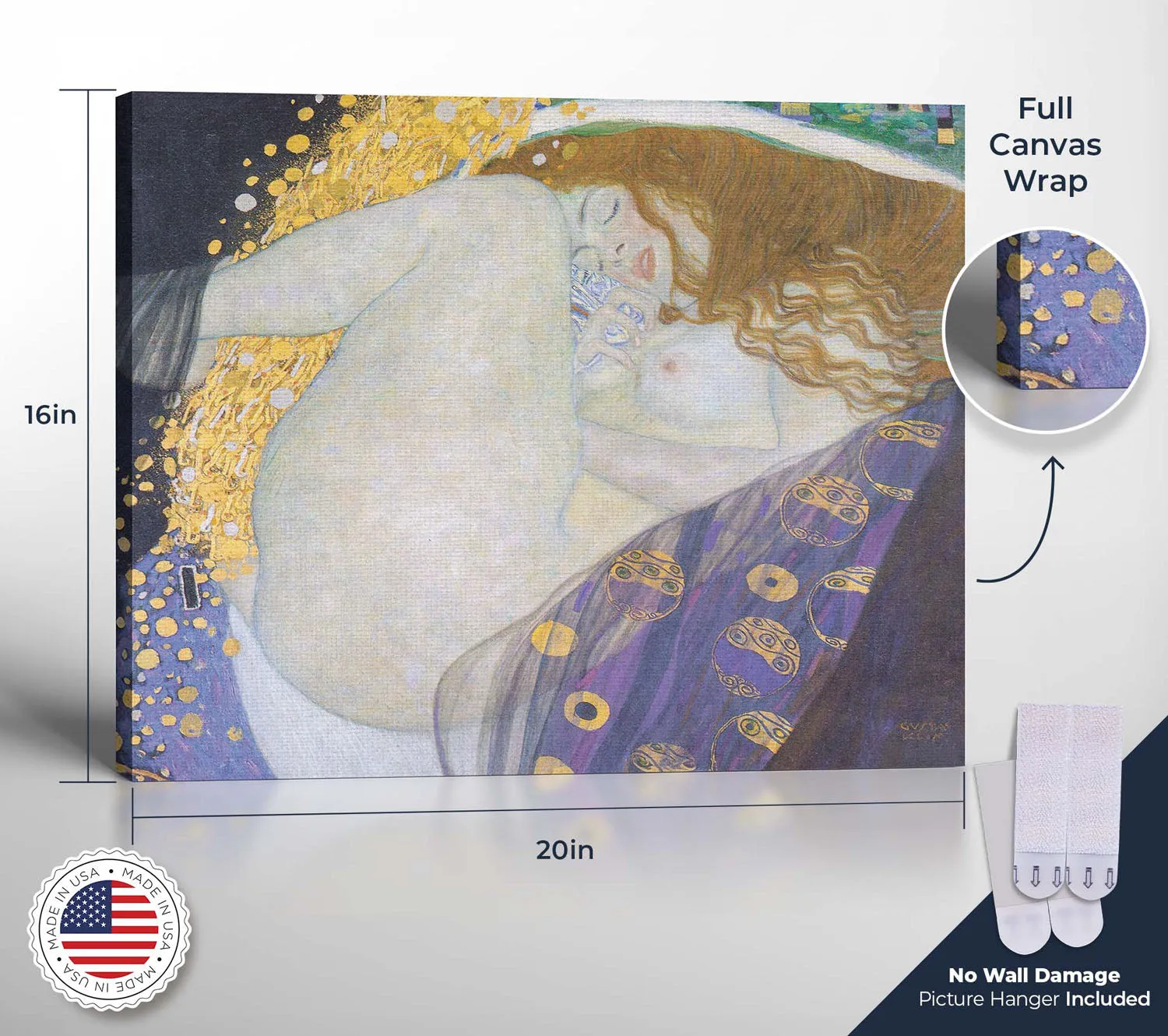 Danae by Gustav Klimt Wall Art, Fine Art Paintings, Famous Art Paintings, Gustav Klimt Wall, Ready To Hang for Living Room Home Wall Decor, C2431