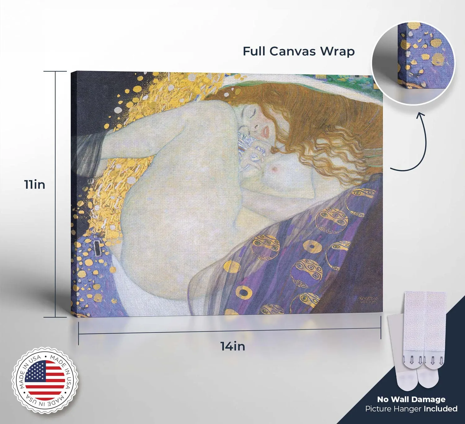 Danae by Gustav Klimt Wall Art, Fine Art Paintings, Famous Art Paintings, Gustav Klimt Wall, Ready To Hang for Living Room Home Wall Decor, C2431