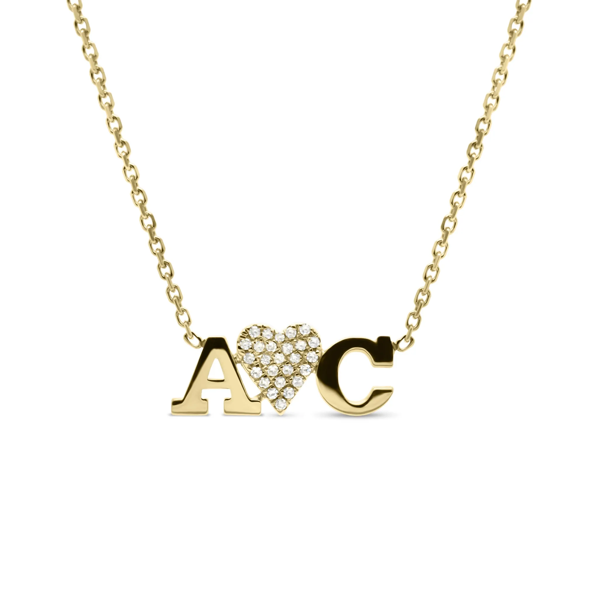 Diamond Initials Love Pendant Necklace