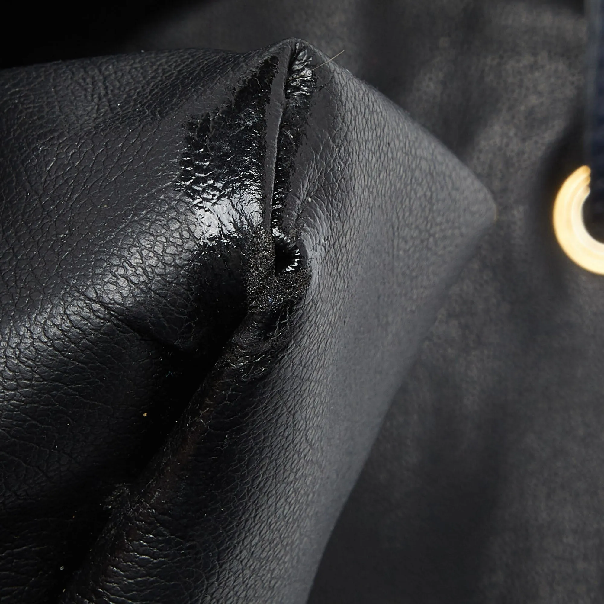DIOR Blue Leather String Bucket Bag