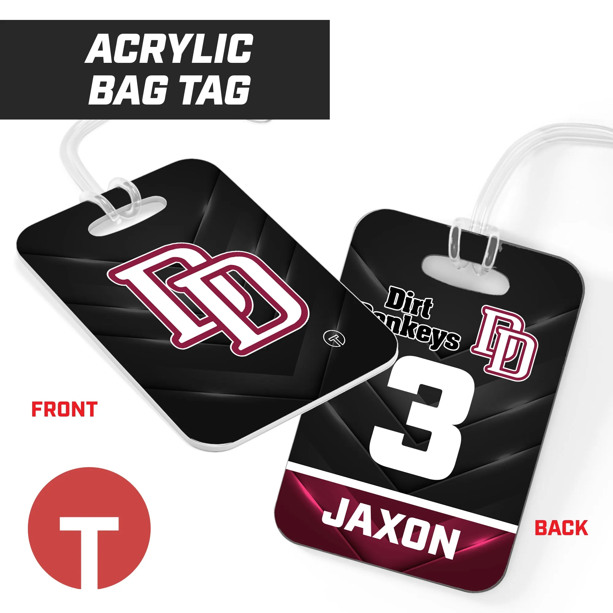 Dirt Donkeys - Hard Acrylic Bag Tag