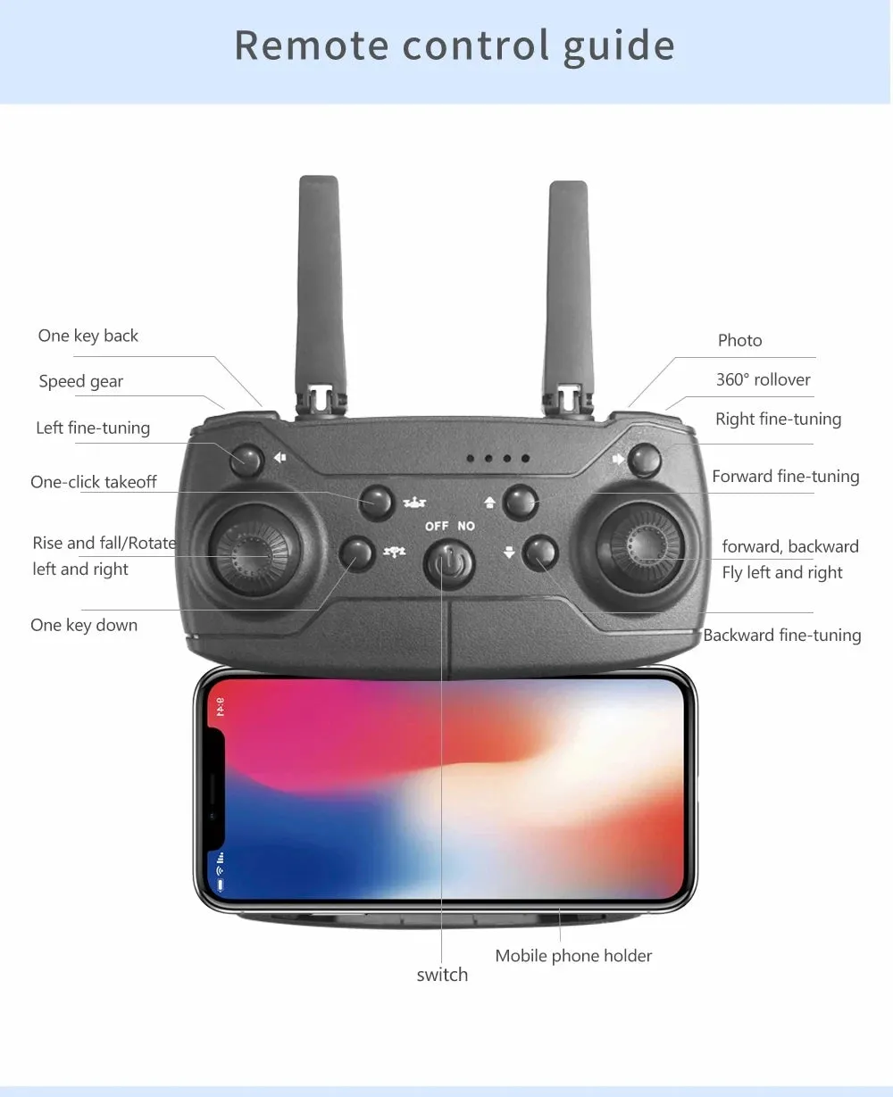 E88Pro RC Drone – Foldable 4K Professional with Wide-Angle Camera