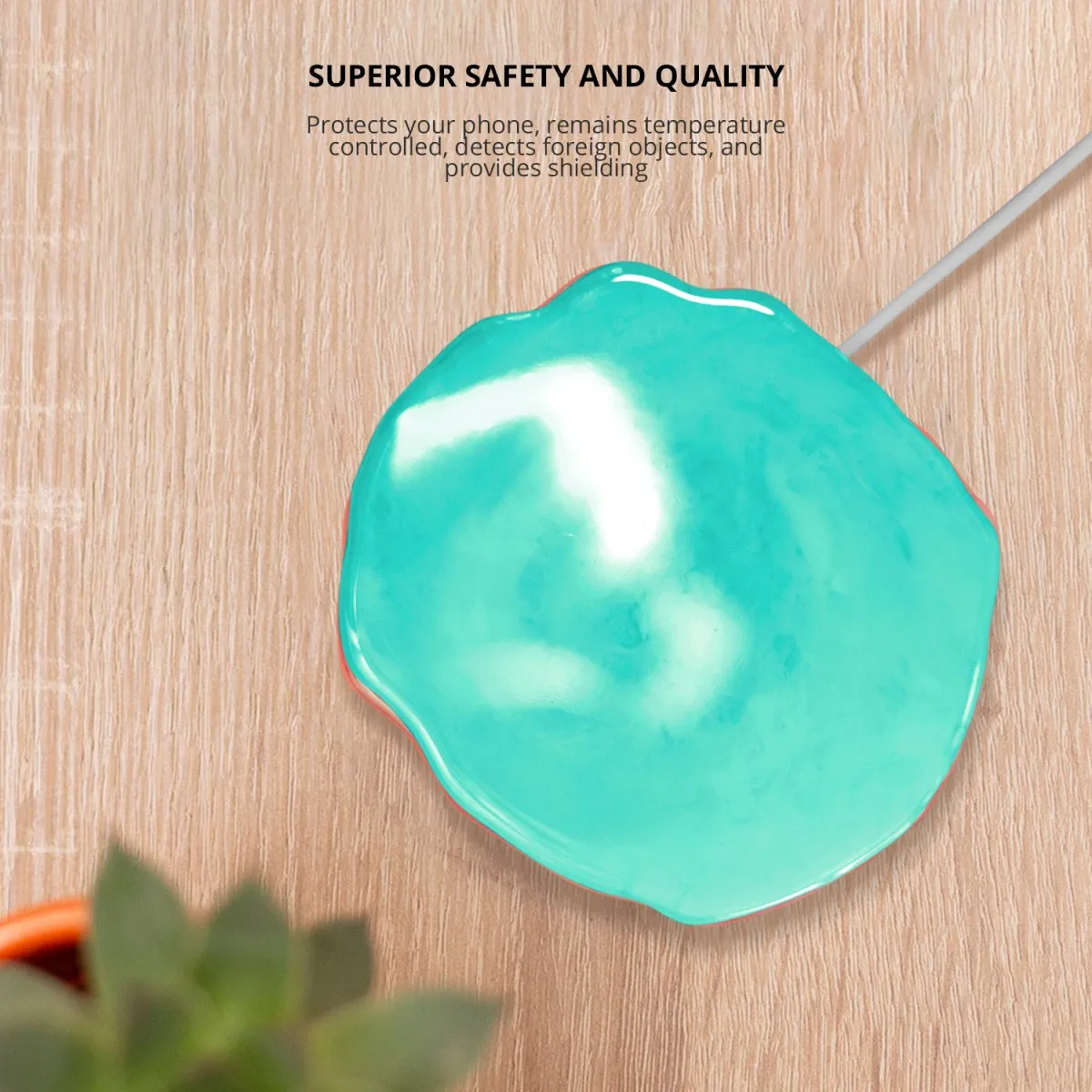 Ellie Rose - Wireless Charger - Aqua Crystal Holographic