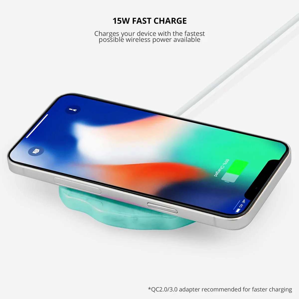 Ellie Rose - Wireless Charger - Aqua Crystal Holographic