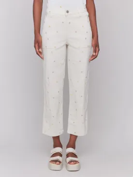 Embroidered Pork Chop Pocket Pant C5632