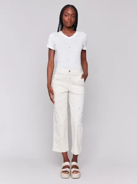 Embroidered Pork Chop Pocket Pant C5632
