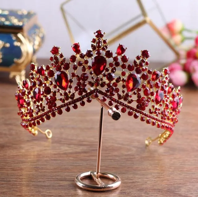 European Crystal Tiaras Vintage Rhinestone Pageant Crown  Wedding Hair Jewelry Accessories