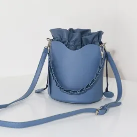 Fashion Women Bucket bag Crossbody Bag Simple design small handbag Drawstring Lady Tote Braided strap Shoulder Messenger Bag