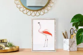 Flamingo On Dots Mini Framed Canvas