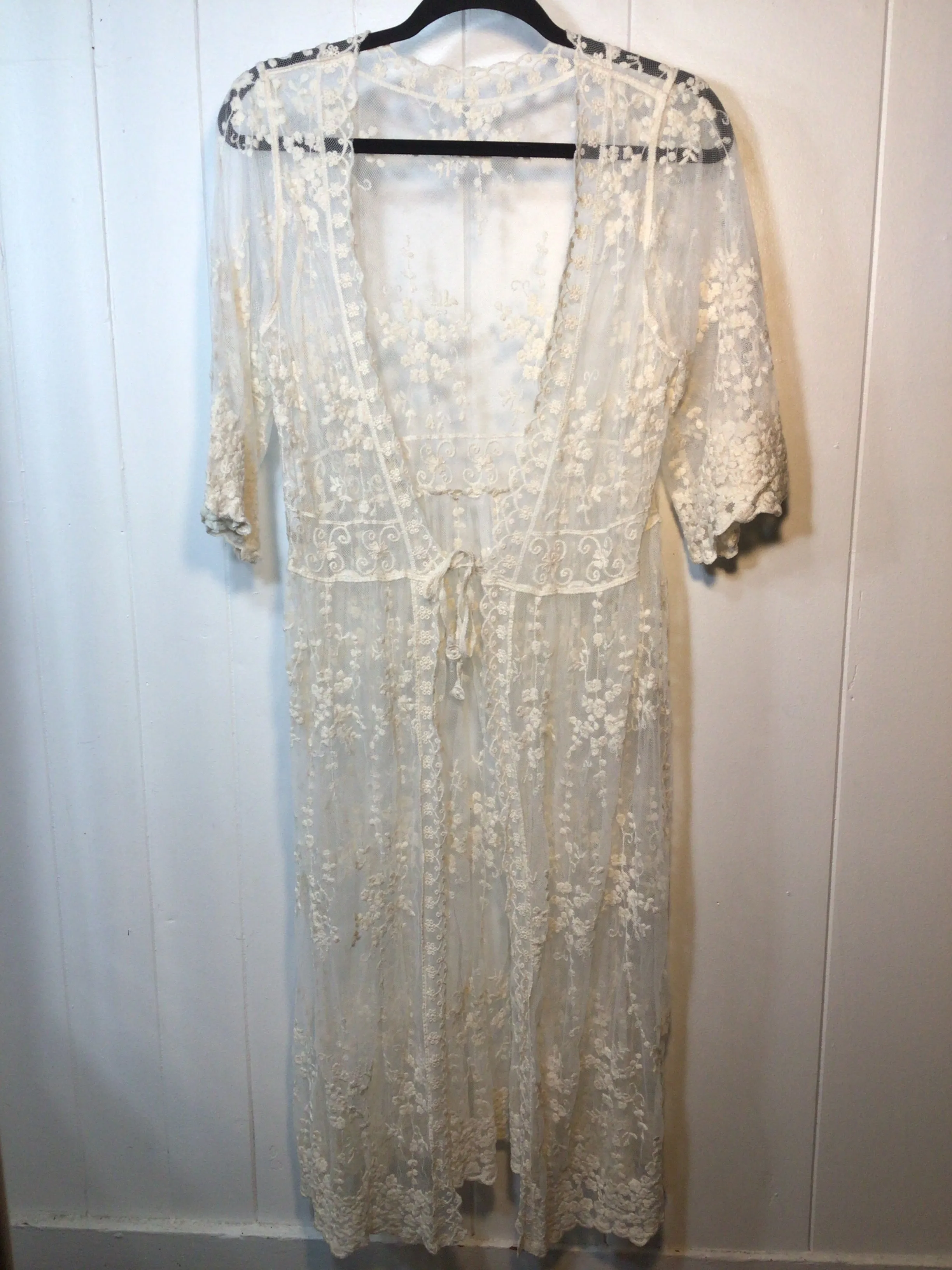 Floral Lace Embroidered Coverup Beach Kimono